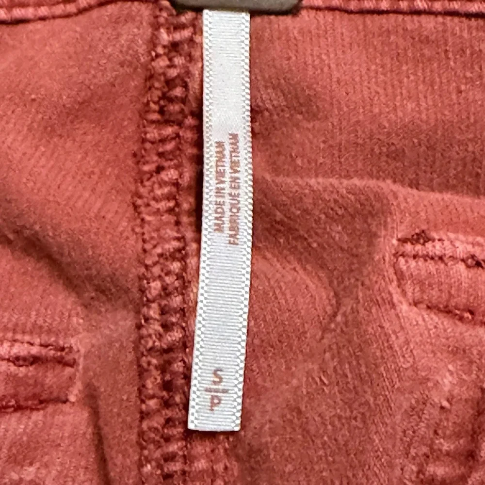 Free People Rust Orange Corduroy Cargo Tapered Pants High Rise Womens Size S